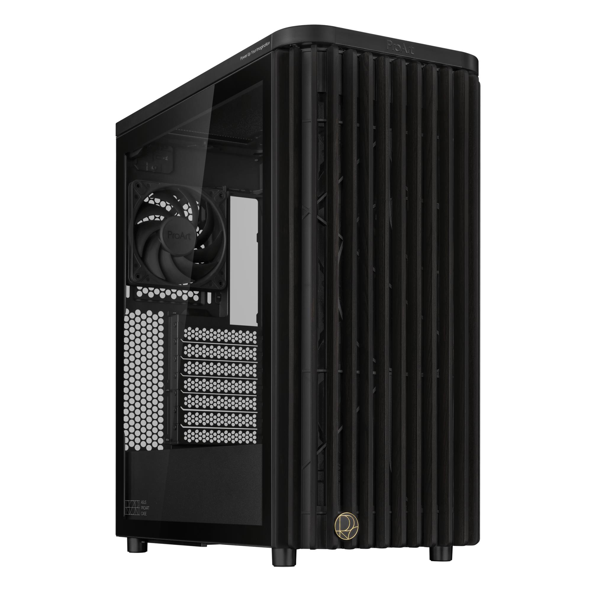 Case|ASUS|ProArt PA401 Wood Edition - Tempered Glass Panel|MidiTower|Case product features Transparent panel|Not included|ATX|Colour Black|PROARTPA401WOODTGPWM