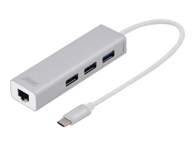Digitus - USB Type-C 3-Port Hub + Gigabit Ethernet