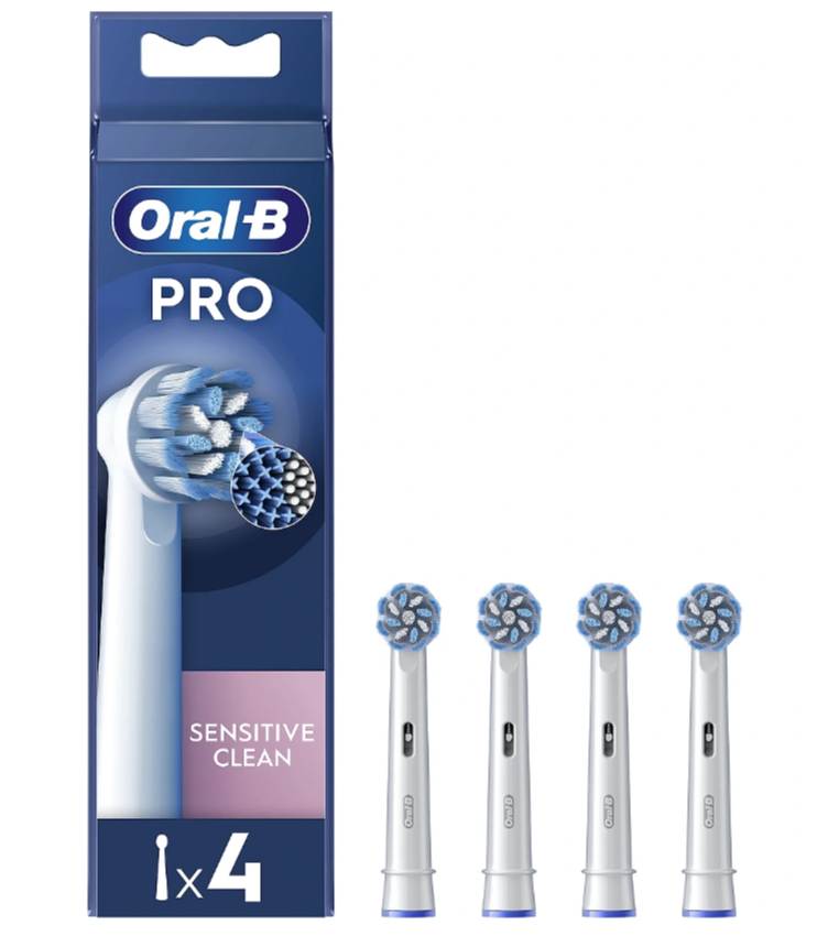 Oral-B - Replaceable toothbrush heads - EB60X-4 Sensitive Clean Pro - Heads - For adults - Number of brush heads included 4 - White