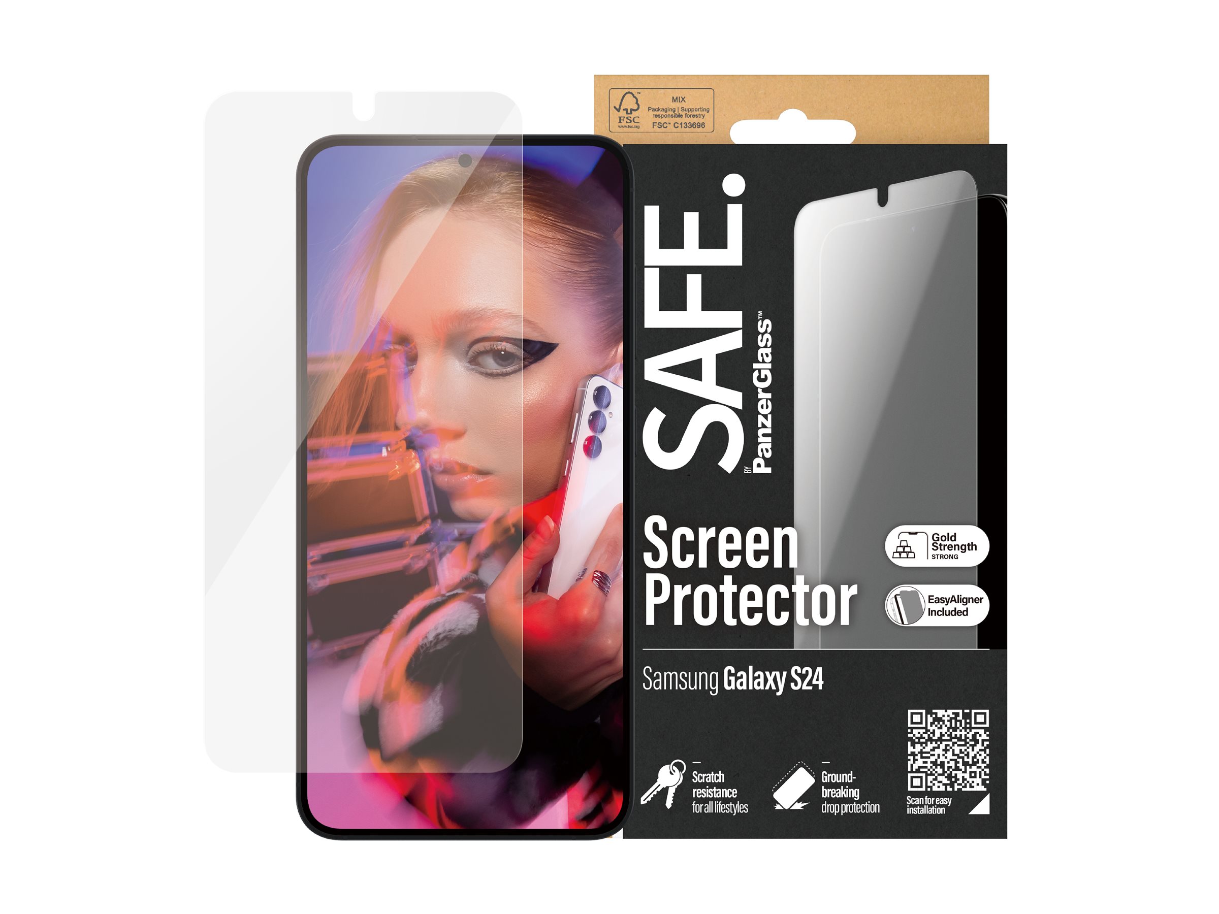SAFE by PanzerGlass Screen Protector Samsung Galaxy S24 - Ultra-Wide Fit w EasyAligner - PanzerGlass