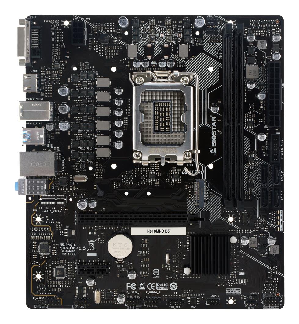 Mainboard|BIOSTAR|H610MHD D5|Intel H610|LGA 1700|micro ATX|RAM DDR5-SDRAM|2xSlots|H610MHDD5
