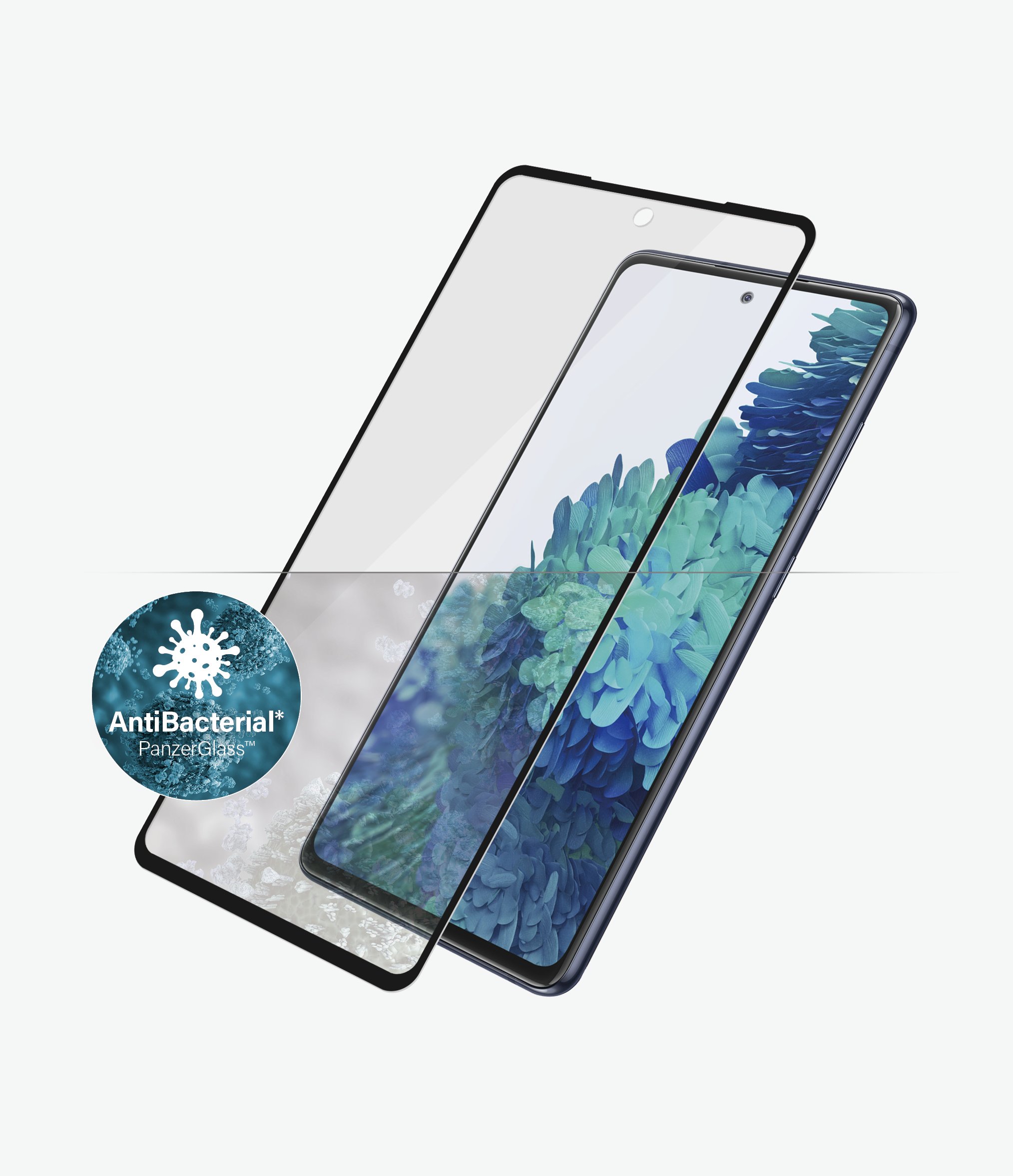 PanzerGlass - Samsng - Galaxy S21 FE CF - Hybrid glass - Black - Antibacterial; Works with in-screen fingerprint reader; Full frame coverage; Rounded edges - Screen Protector