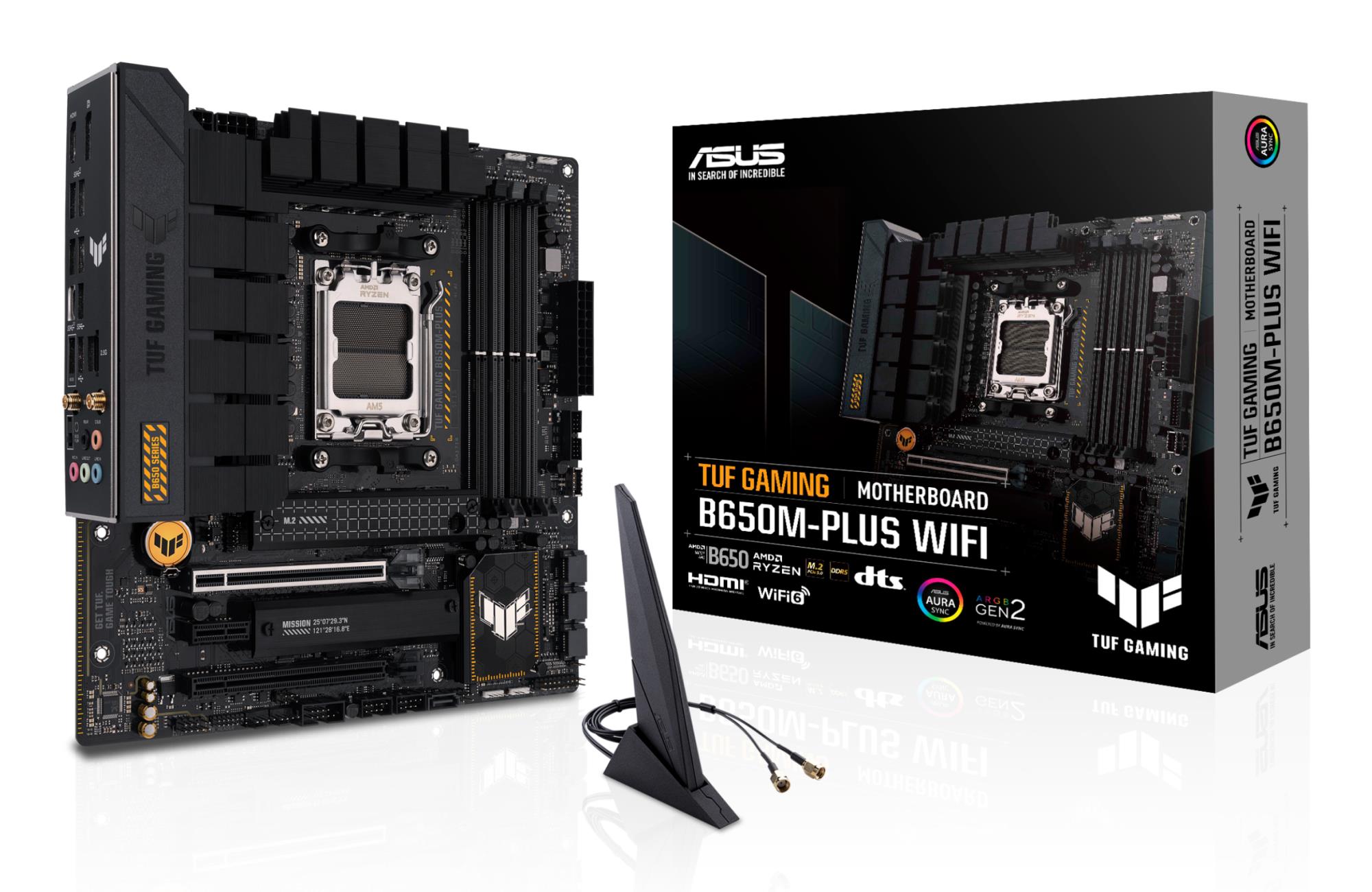 Mainboard|ASUS|AMD B650|SAM5|MicroATX|Memory DDR5|Memory slots 4|1xPCI-Express 4.0 1x|1xPCI-Express 4.0 16x|2xM.2|1xHDMI|1xDisplayPort|4xUSB 2.0|3xUSB 3.2|1xUSB-C|1xRJ45|5xAudio port|TUFGAMB650M-PLUSWIFI