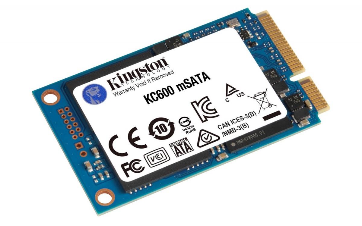 Kingston - KC600 - 256 GB - Solid-state drive interface mSATA - Read speed 550 MB/s - Write speed 500 MB/s