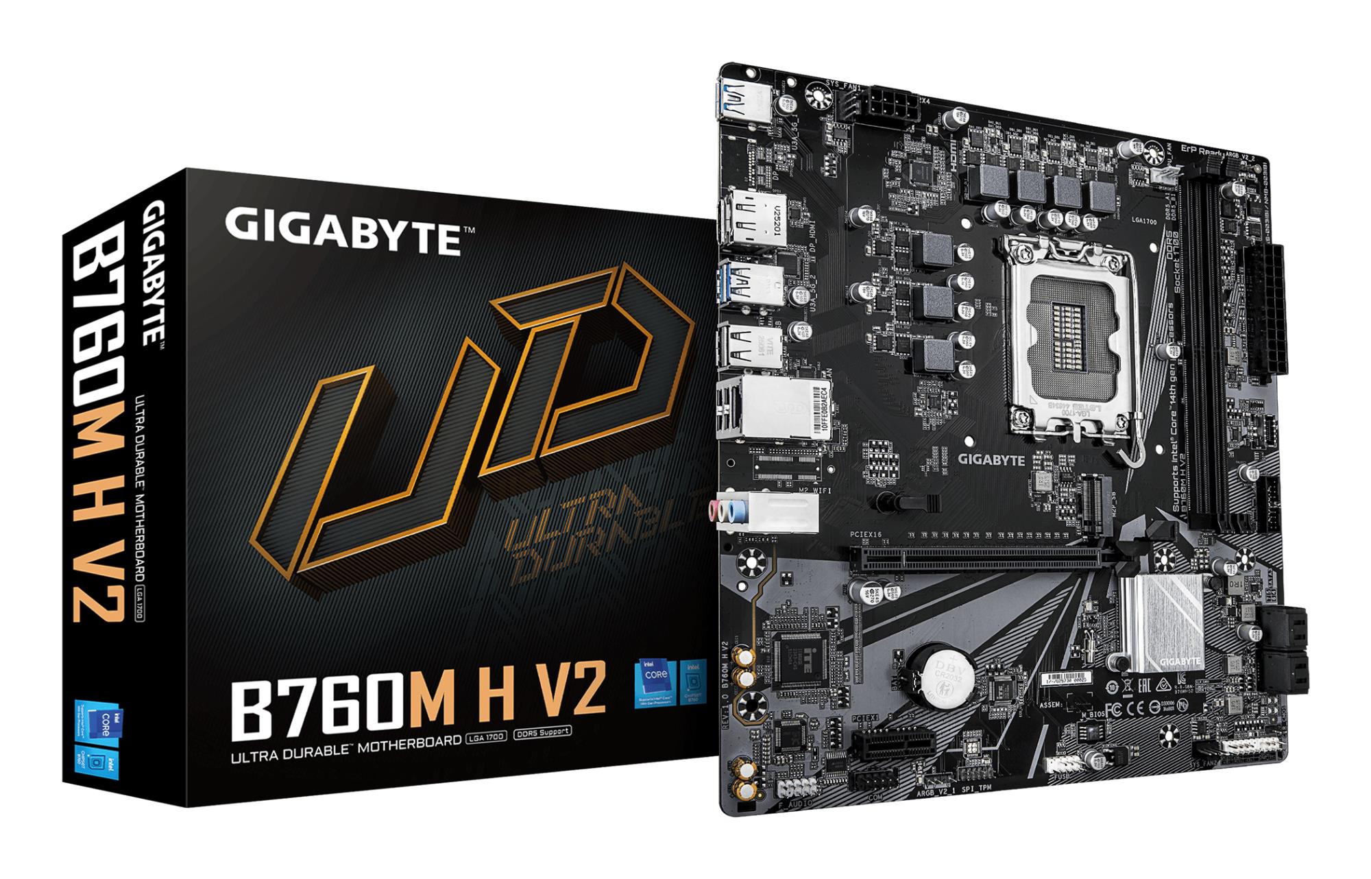 Mainboard|GIGABYTE|Intel B760 Express|LGA1700|Micro-ATX|Memory DDR5|Memory slots 2|B760MHV21.0