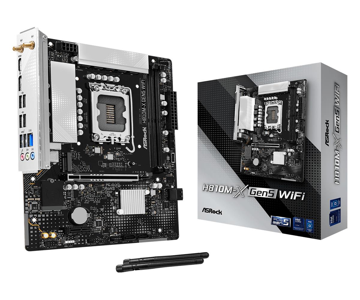 Mainboard|ASROCK|LGA 1851 (Socket V1)|RAM DDR5-SDRAM|2xSlots|H810M-XGEN5WIFI