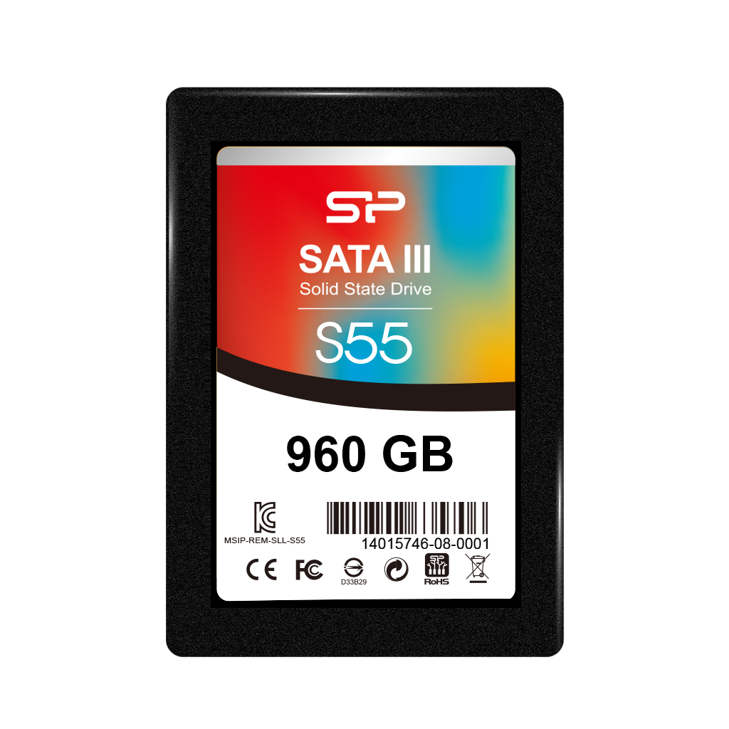 Silicon Power - Slim S55 - 960 GB - SSD form factor 2.5" - Solid-state drive interface Serial ATA III