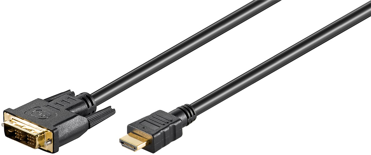 Goobay - DVI-D/HDMI cable, gold-plated - 51580 - DVI-D male Single-Link (18+1 pin) - HDMI male (type A) - HDMI to DVI-D - 2 m
