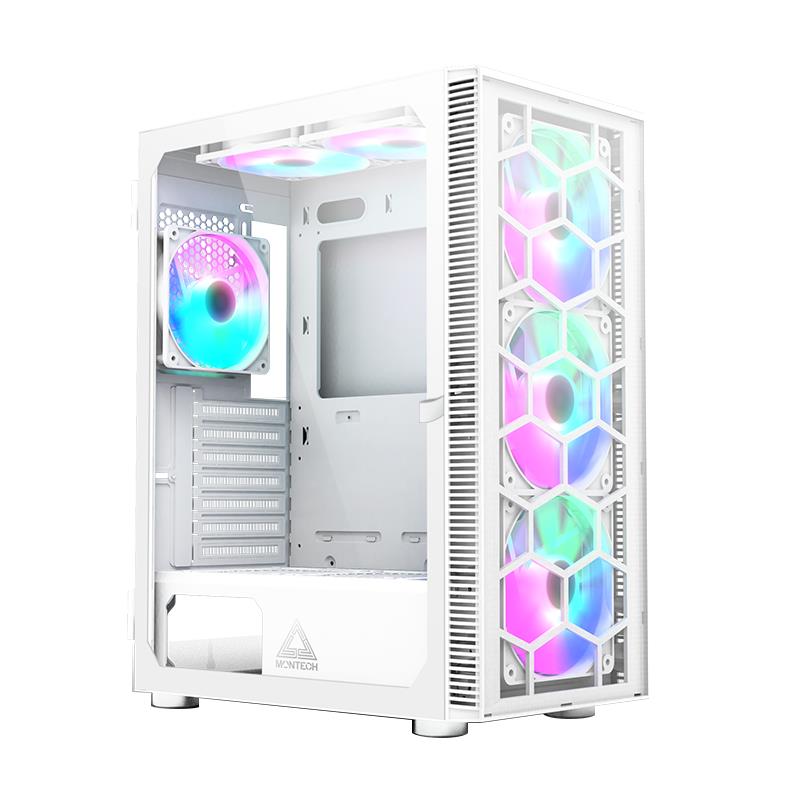 Case|MONTECH|X3 Glass|MidiTower|Case product features Transparent panel|Not included|ATX|MicroATX|MiniITX|Colour White|X3GLASS(W)