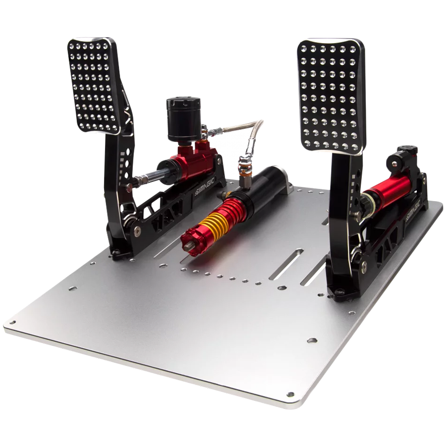 SIMAGIC Crimson Edition, Hydraulic Dual-pedal Set, 100kg Loadcell, Standard Throttle Plate. S311