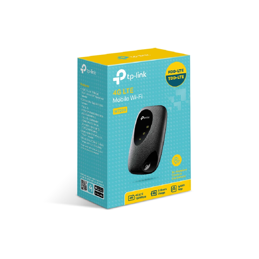 4G LTE Mobile Wi-Fi - M7200 - 802.11n - 300  Mbit/s - Mesh Support No - MU-MiMO No - 4G - Antenna type 1xInternal - 1 x microUSB