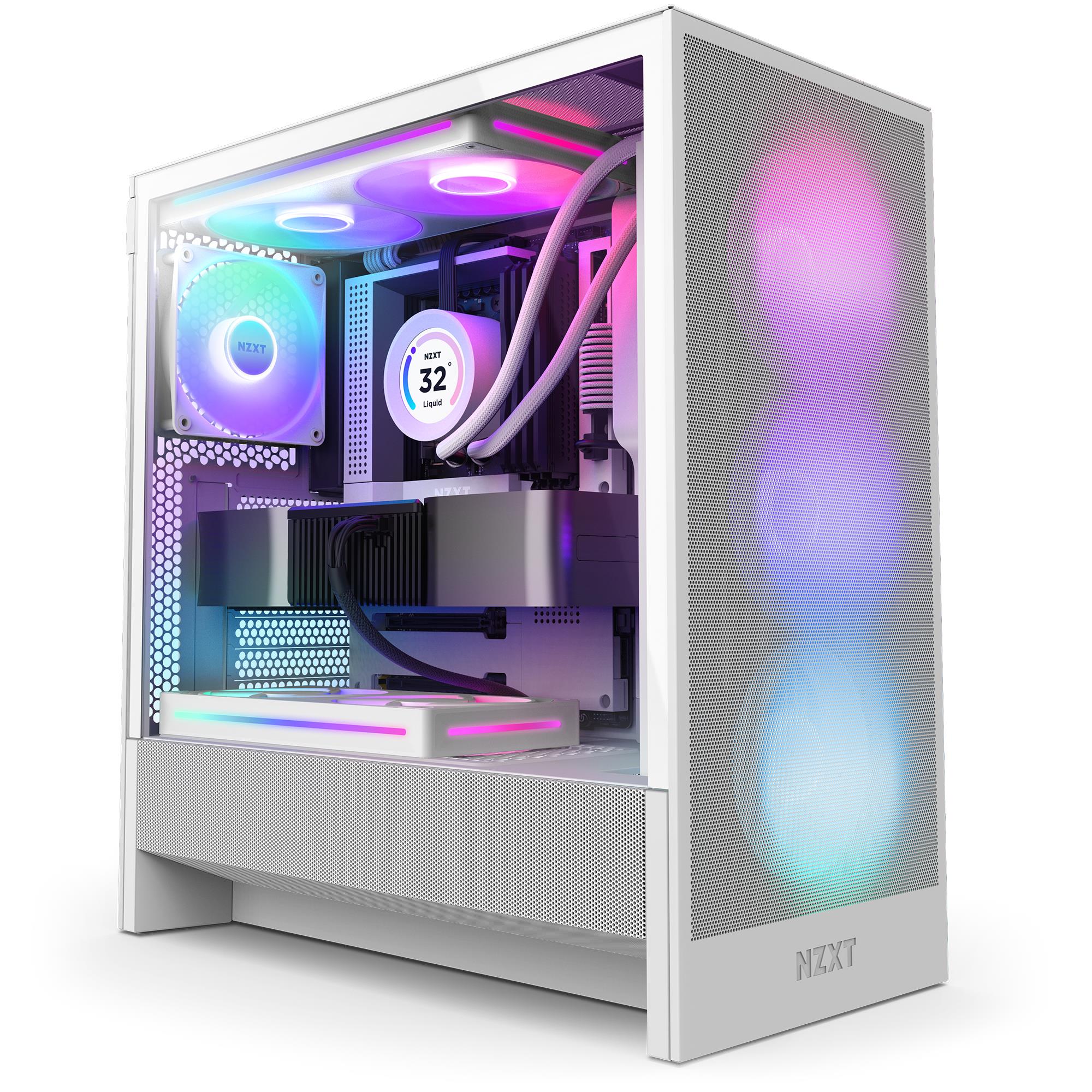 Case|NZXT|H5 FLOW RGB 2024|MidiTower|Case product features Transparent panel|Not included|ATX|EATX|MicroATX|MiniITX|Colour White|CC-H52FW-R1