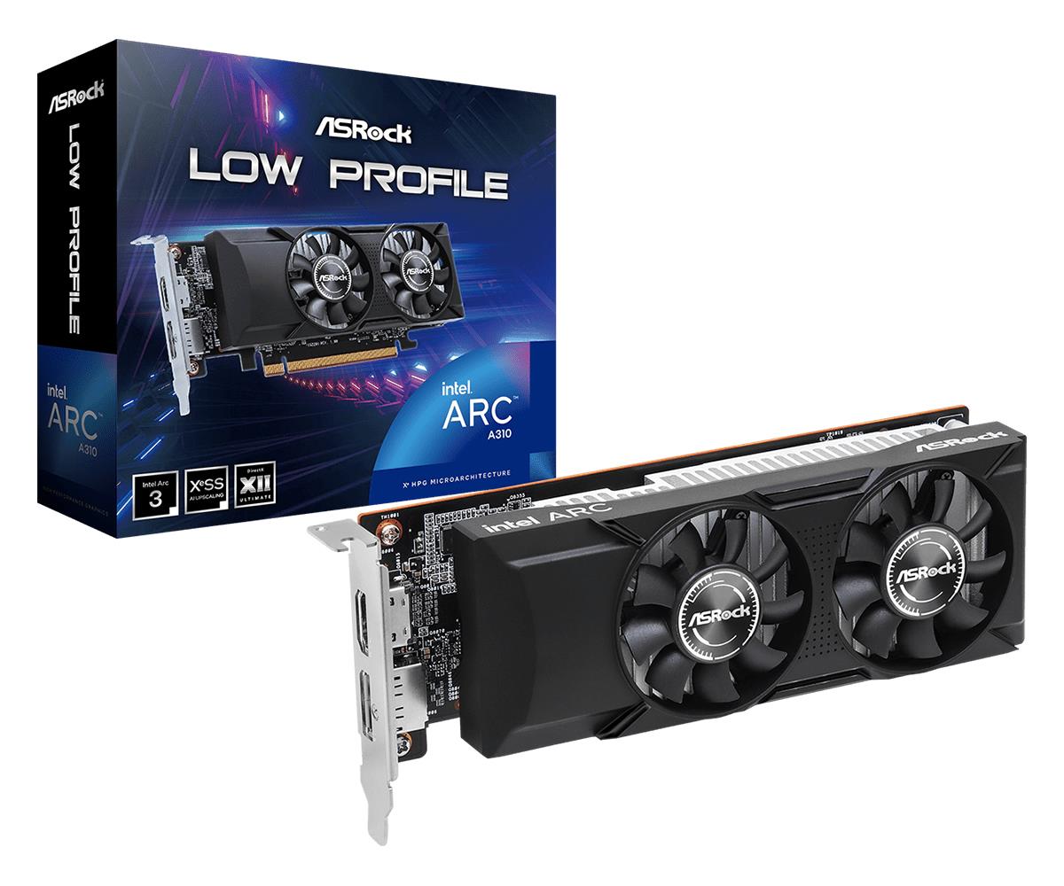 Graphics Card|ASROCK|Intel|Arc A310|2000 MHz|4 GB|GDDR6|64 bit|PCI Express x8 4.0|Active|A310LP4G
