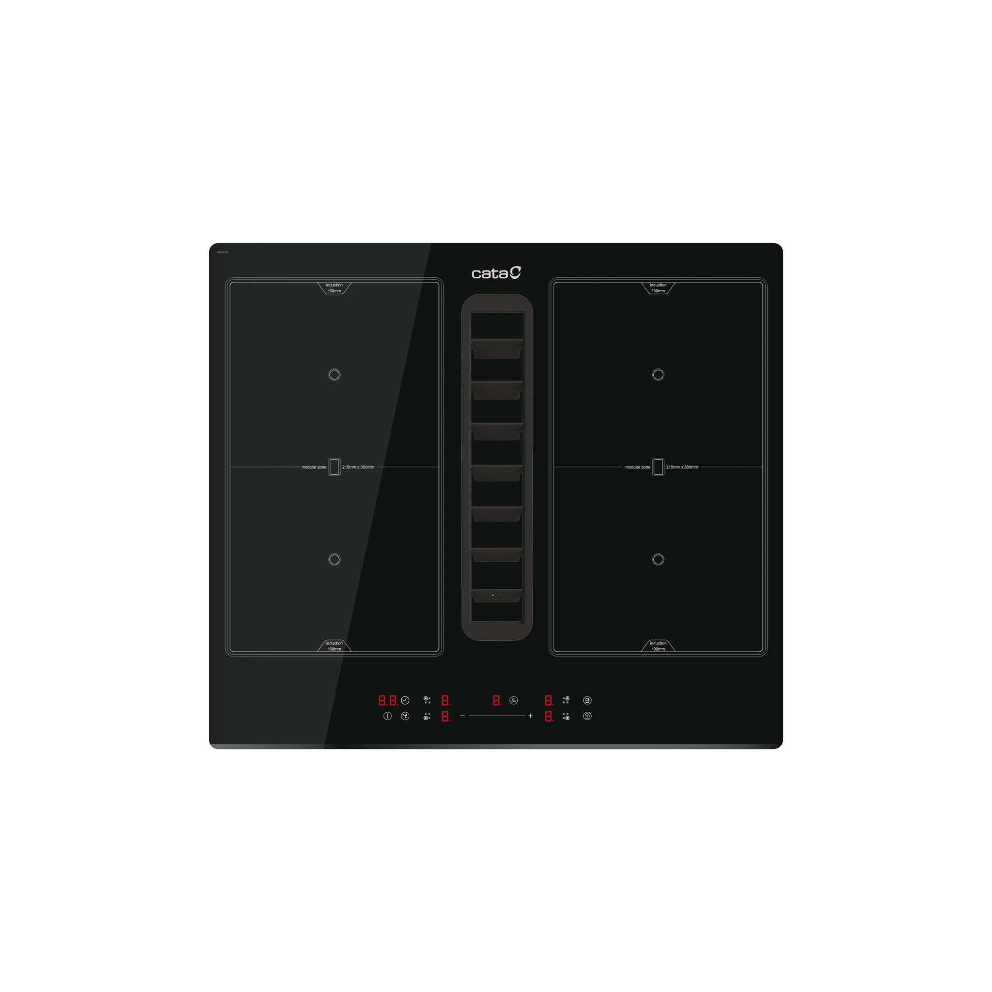 CATA Venting Hob - IAS 6024 - Induction - Number of burners/cooking zones 4 - Slider - Black - CATA - Hob with Hood - IAS 6024 - Induction - 59 cm - Number of burners/cooking zones 4 - Black - Slider