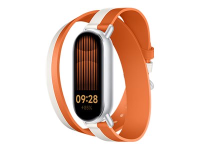 Xiaomi Dual-tone Leather Strap - 140–180mm - White and Orange - Calf Leather, PU (inside)