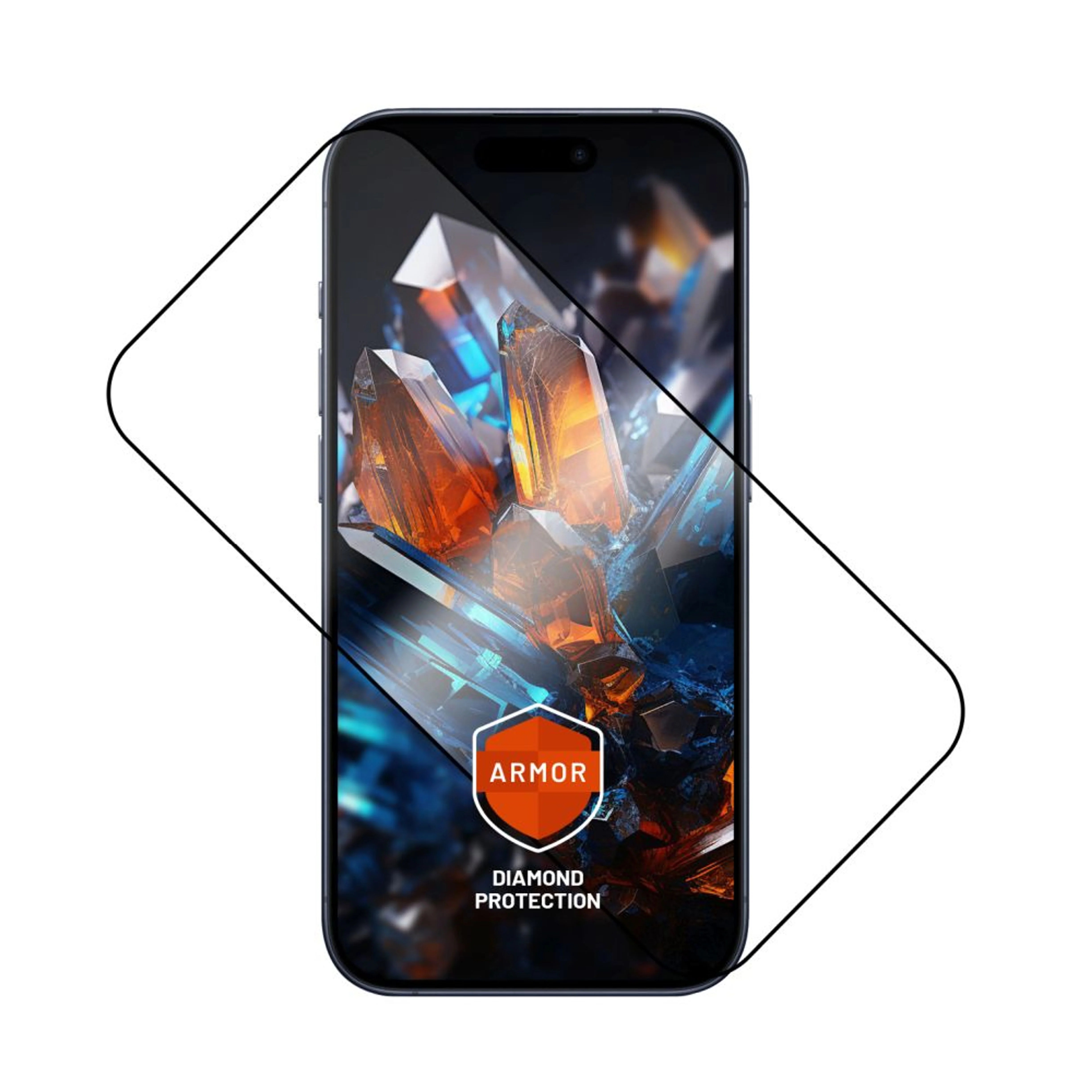 Fixed Screen protector - Apple - iPhone 17 Pro - Tempered glass - Black - Armor with Anti-dust applicator and AR layer
