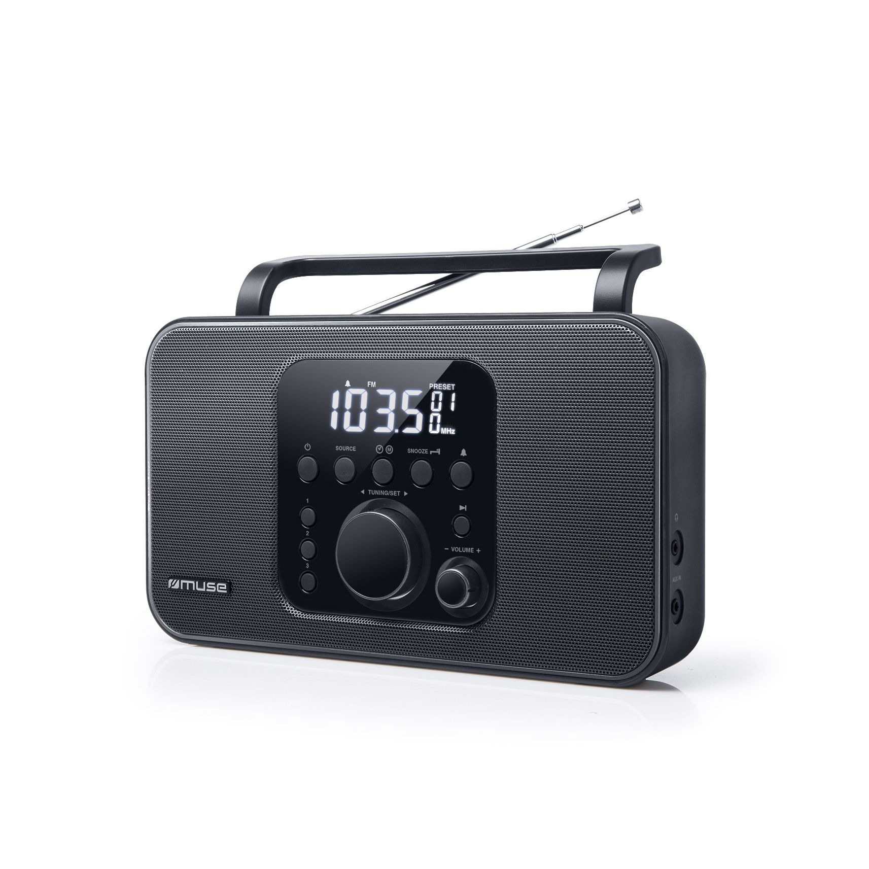 Muse - Radio - M-091R - Alarm function - AUX in - Black
