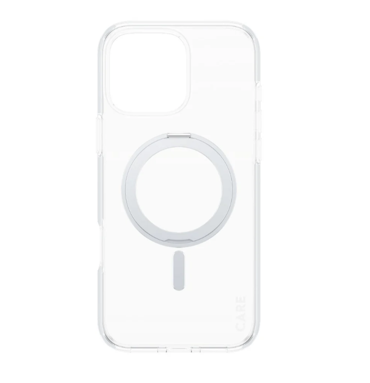 CARE Feature Case - Back cover - Apple - iPhone 16 Pro Max - Recycled plastic - Silver - Kickstand & MagSafe