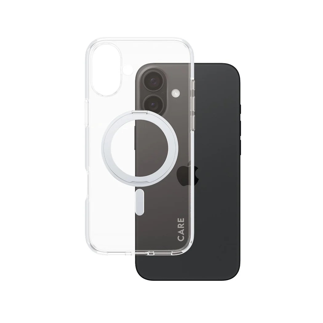 CARE by PanzerGlass Case Feature - Back protection - Apple - iPhone 16 Plus - Recycled plastic - Silver - Kickstand & MagSafe