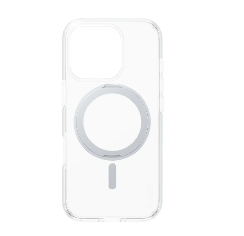 CARE Feature Case - Back cover - Apple - iPhone 16 PRO - Recycled plastic - Silver - Kickstand & MagSafe