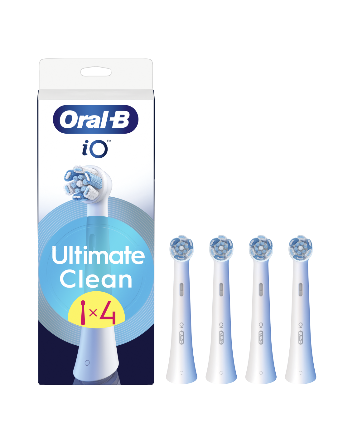 Oral-B - Replaceable toothbrush heads - iO UltimateClean - Heads - For adults - Number of brush heads included 4 - White