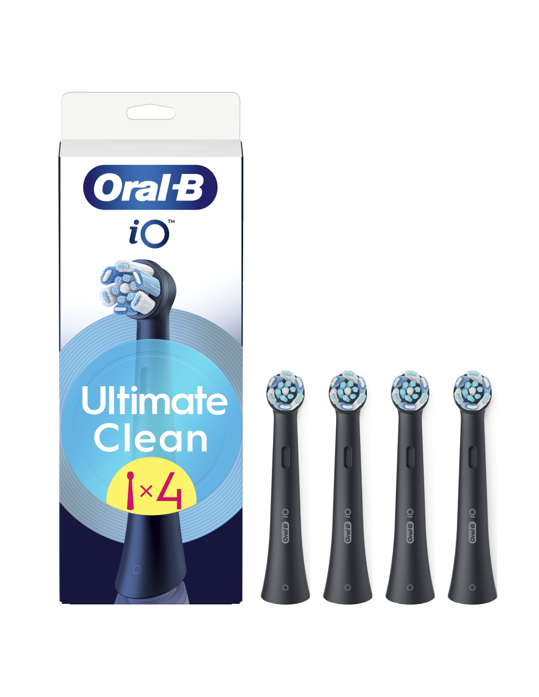 Oral-B - Replaceable toothbrush heads - iO UltimateClean - Heads - For adults - Number of brush heads included 4 - Black