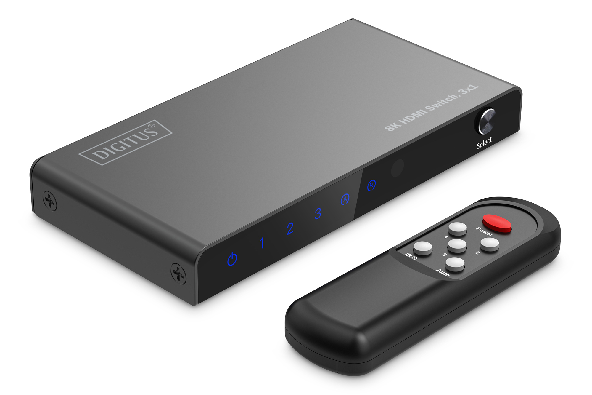 Digitus 8K HDMI Switch, 3x1 - DS-55333 - Black