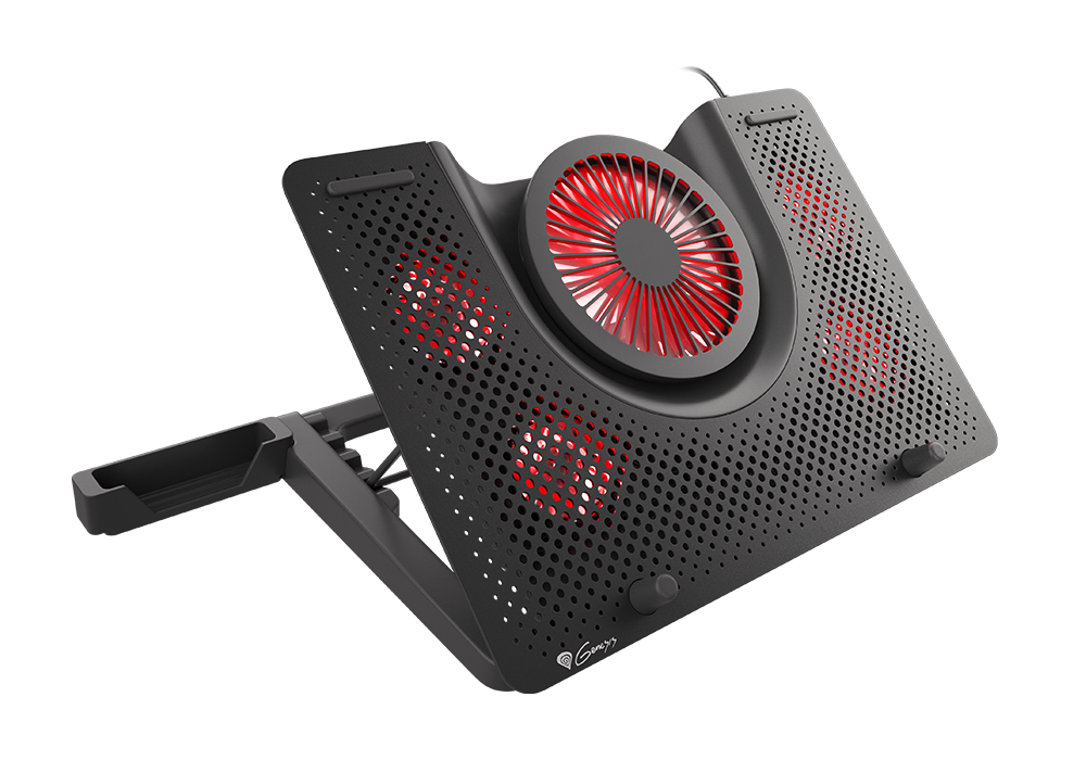 GENESIS Laptop cooling pad, OXID 550 15.6-17.3 5 FANS, LED LIGHT, 1 USB - Genesis - Laptop cooling pad, OXID 550 - Black - 400 x 280 x 55 mm - 2 year(s)