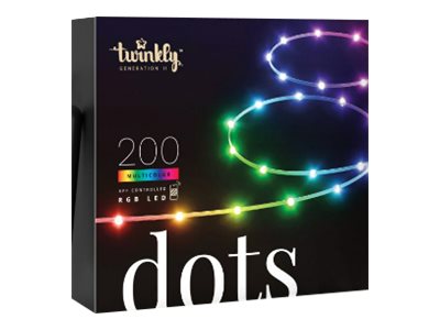 Twinkly - Dots Smart LED Lights 200 RGB (Multicolor), 10m, Transparent - RGB – 16M+ colors