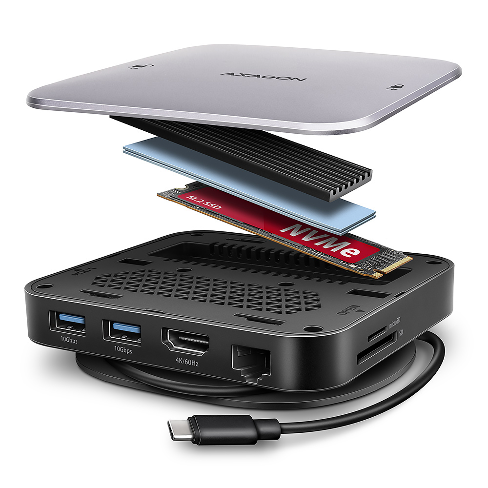 AXAGON USB-C 10Gbps UFO 9in1 Hub - HMC-UFO