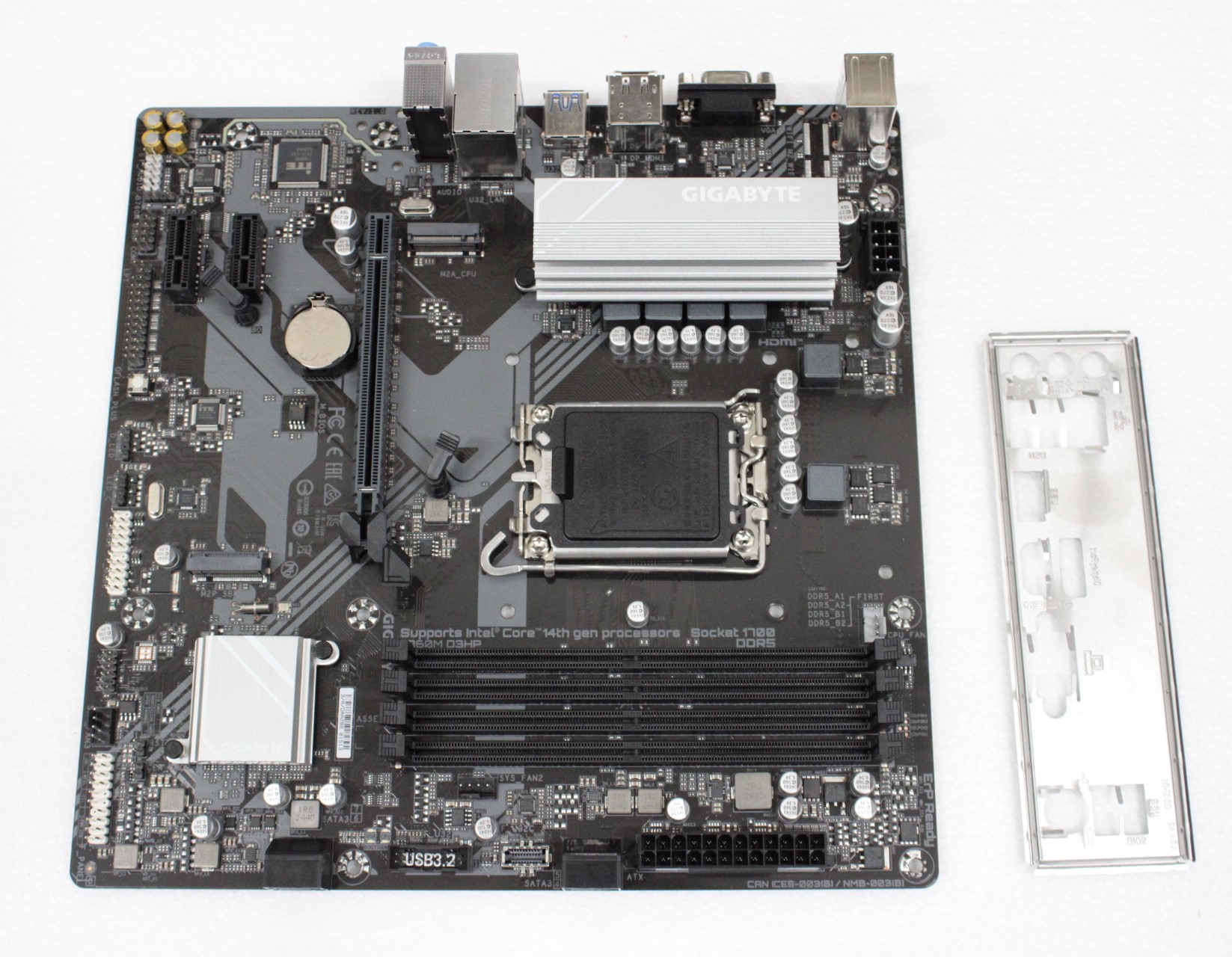 SALE OUT. Gigabyte B760M D3HP - Processor family Intel - Processor socket LGA1700 - USED, REFURBISHED, WITHOUT ACCESSORIES, ONLY BACK PANEL INCLUDED