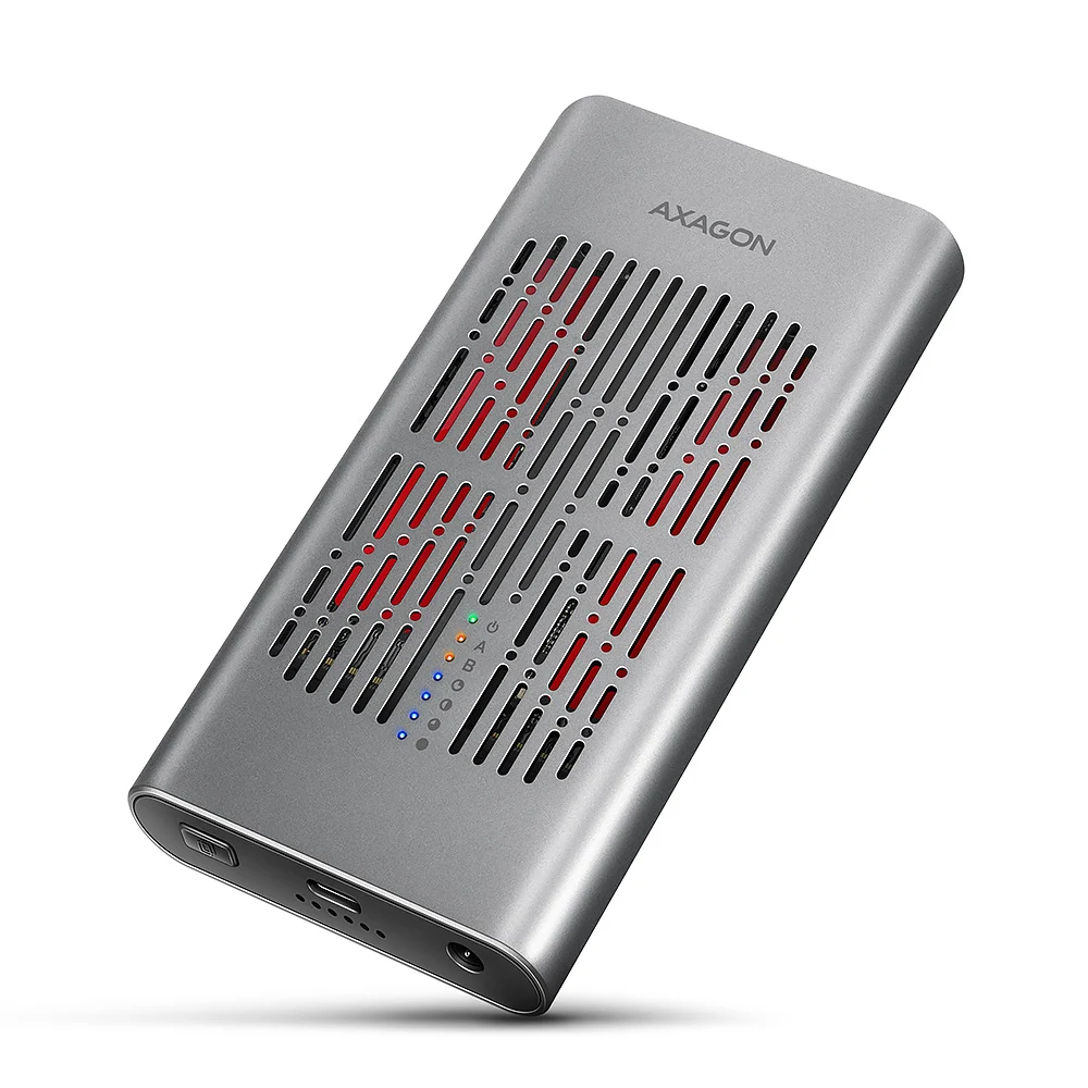 AXAGON USB-C 20Gbps Dual M.2 NVMe SSD CLONE MASTER Enclosure - EEM2-20GD