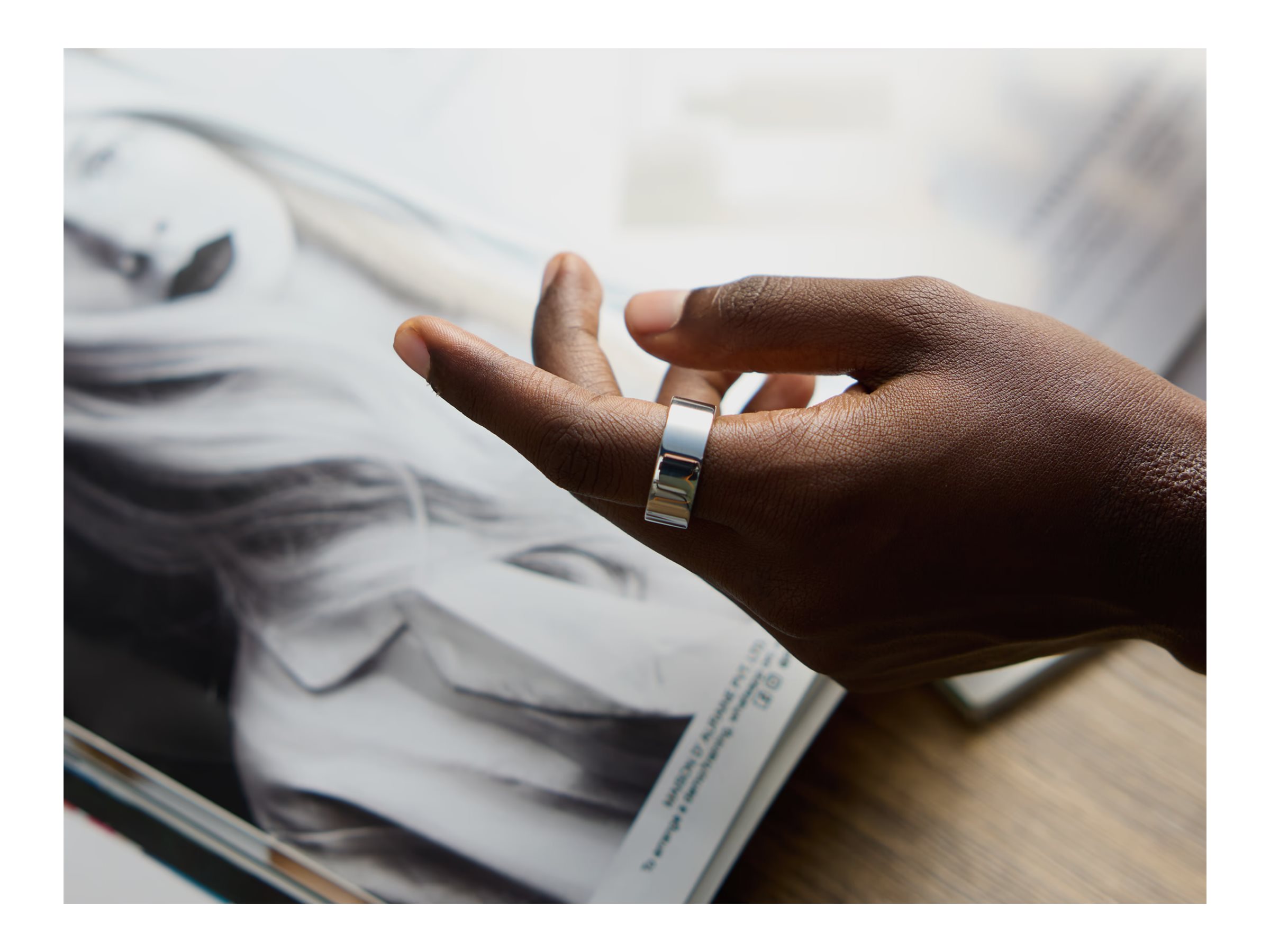 Ultrahuman - Ring Air - Space Silver - Size 6 - Smart Ring