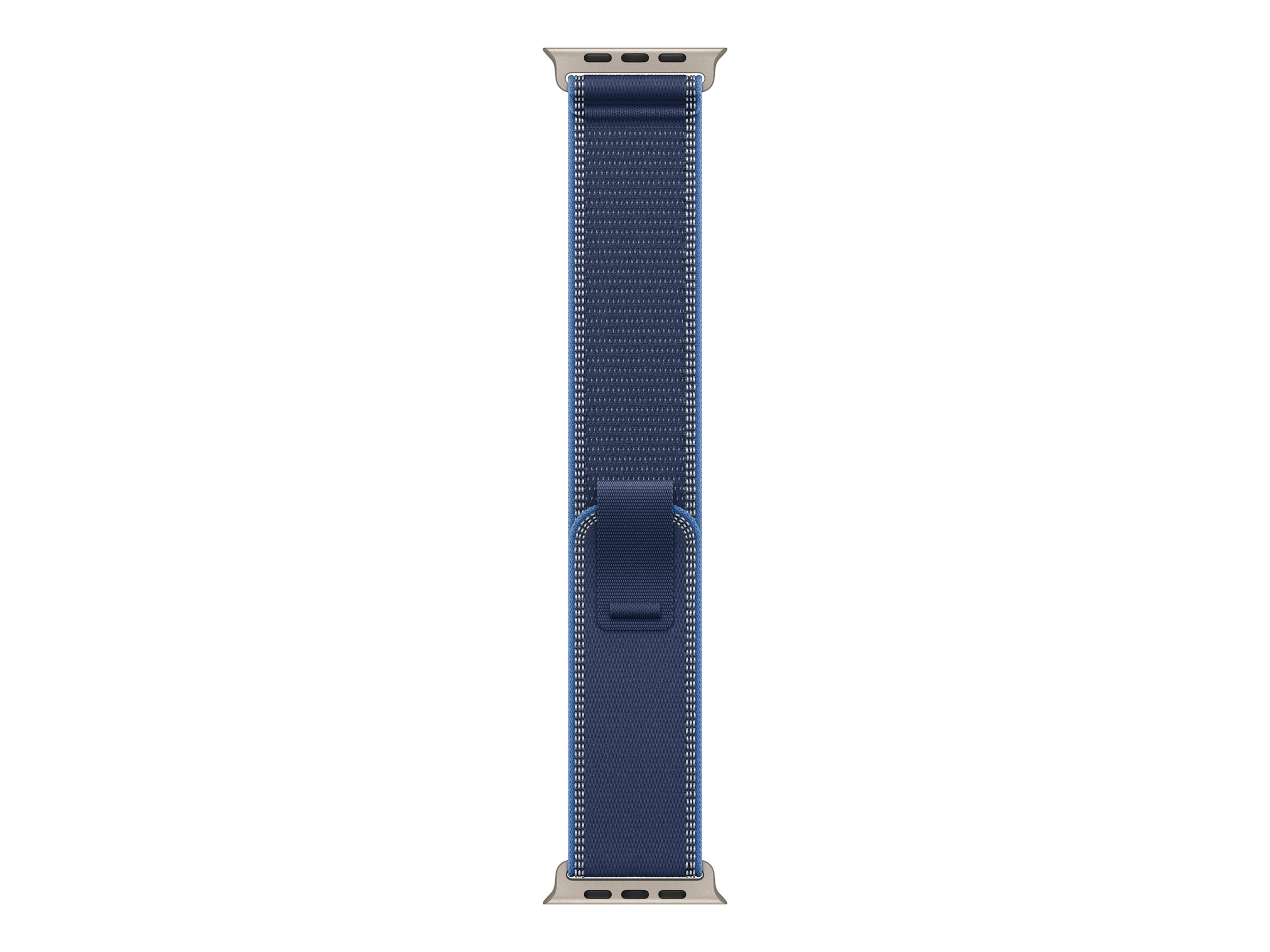 Apple - 49mm Blue/Bright Blue Trail Loop - S/M - Natural Titanium Finish