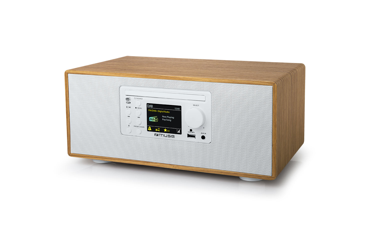 Muse - CD Micro System With Bluetooth, FM/DAB+ Radio and USB port - M-695DBTW - USB port - AUX in - Bluetooth - CD player - FM radio
