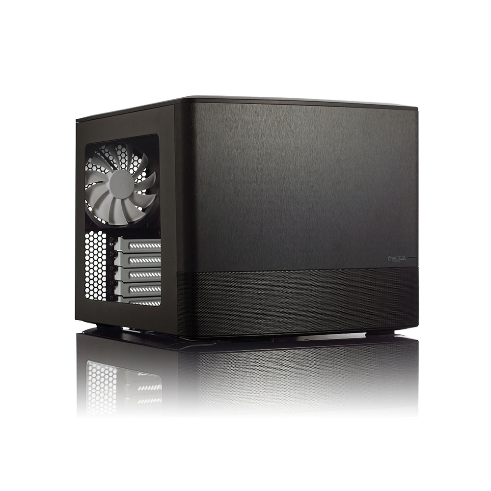 Fractal Design - NODE 804 - Side window - 2 - USB 3.0Audio in/outPower button with LED (white)HDD activity LED (white) - Black - Micro ATX