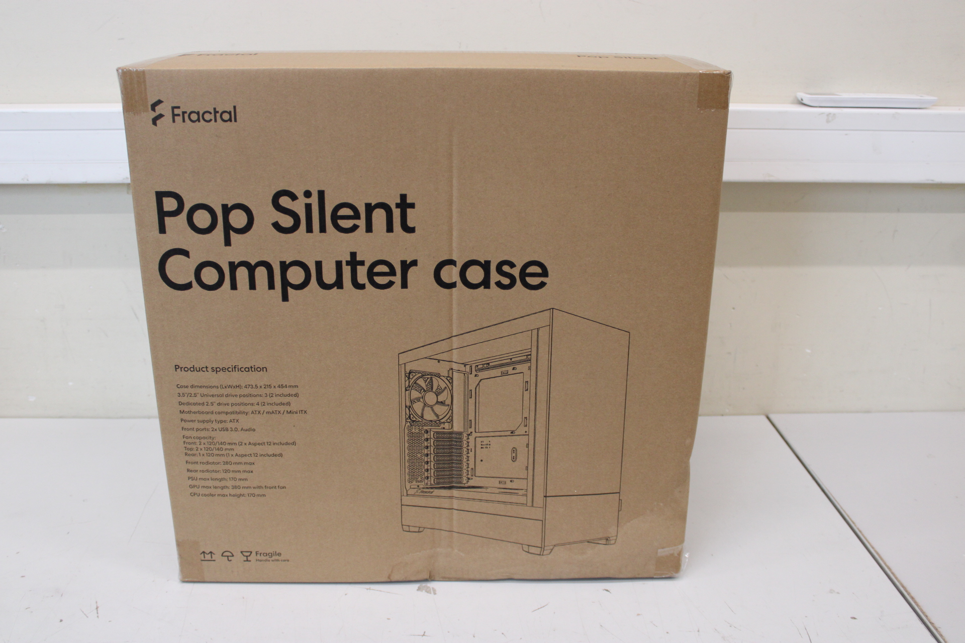 SALE OUT. Fractal Design Pop Silent Black TG Clear Tint - SALE OUT. Fractal Design Pop Silent - Side window - Black TG Clear Tint - ATX, mATX, Mini ITX - DAMAGED PACKAGING - ATX