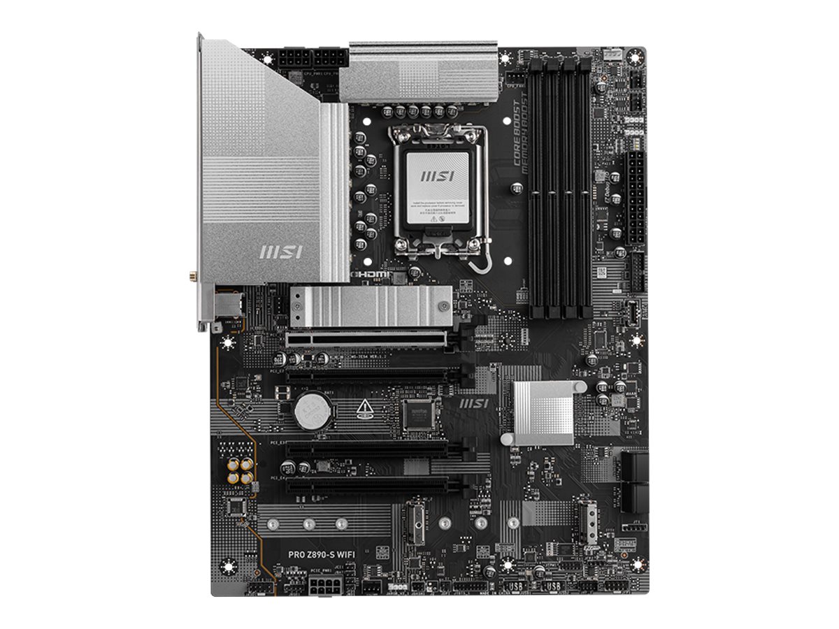 SALE OUT. MSI PRO Z890-S WIFI - Processor family Intel - Processor socket LGA1851 - 2000 GB - DDR5 UDIMM - Supported hard disk drive interfaces SATA, M.2 - Number of SATA connectors 4 - USED, REFURBISHED, WITHOUT  ACCESSORIES, ONLY BACKPANEL INCLUDED - 25