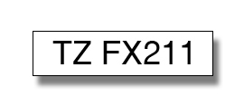 Brother - TZe-FX211 Flexible ID Laminated Tape - Black on White - TZe - 8 m - 0.6 cm