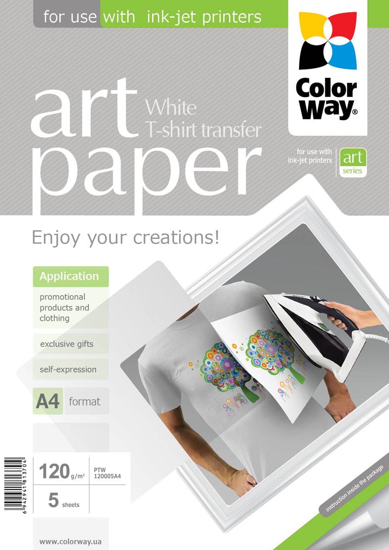 ART - Photo Paper T-shirt transfer (white) - 120 g/m² - A4