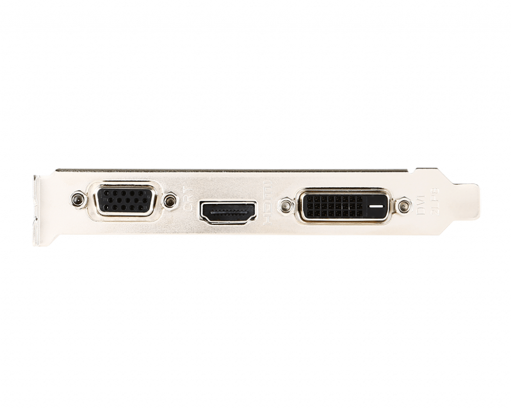 MSI - GT 710 2GD3H LP - NVIDIA - 2 GB - GeForce GT 710 - DDR3 - DVI-D ports quantity 1 - HDMI ports quantity 1 - PCI Express 2.0 x16 (uses x8) - Memory clock speed 1600 MHz - Processor frequency 954 MHz - VGA (D-Sub) ports quantity 1