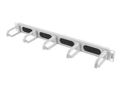 Lanberg 19" Cable Management Brush Panel 5 Rings Type B 1U - AK-1203-S - Grey