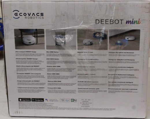 SALE OUT. Ecovacs DEEBOT mini Vacuum cleaner, Robot, Wet&Dry, ZeroTangle Technology, Agile Navigation, White/Blue + Auto-empty station - Ecovacs Robotic Vacuum Cleaner - DEEBOT mini BLUE - Wet&Dry - Li-ion - 3200 mAh - Dust capacity 1.8 L - 8000 Pa - Whit