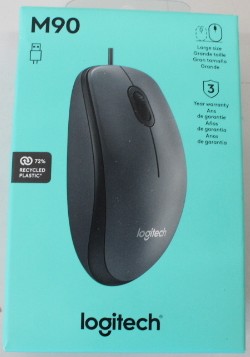SALE OUT. Logitech M90 optical mouse, USB, Black - Logitech M90 - Wired - Mouse - USB Type-A - Black - DAMAGED PACKAGING