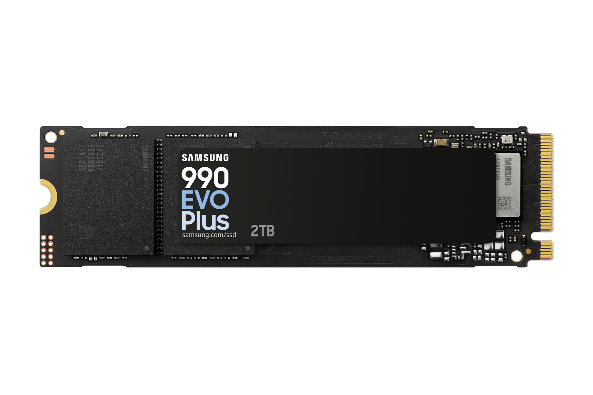 Samsung SSD - 990 EVO Plus - 2000 GB - SSD form factor M.2 2280 - Solid-state drive interface NVMe - Read speed 7250 MB/s - Write speed 6300 MB/s