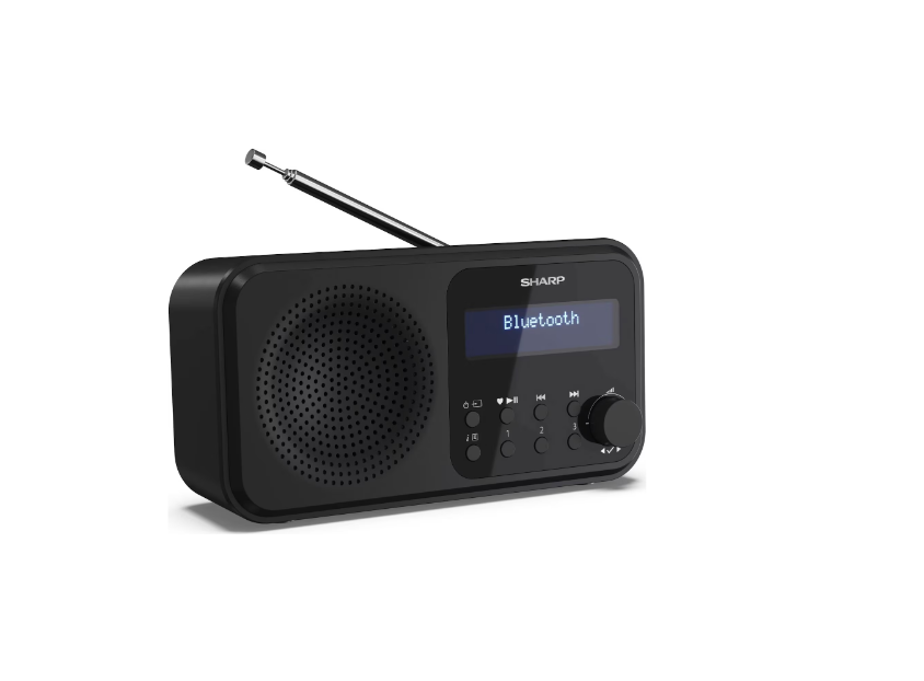 Sharp DR-P420(BK) Tokyo Portable Digital Radio, FM/DAB/DAB+, Bluetooth 5.0, USB or Battery Powered, Midnight Black - Sharp - Tokyo Portable Digital Radio - DR-P420(BK) - Bluetooth - Midnight Black