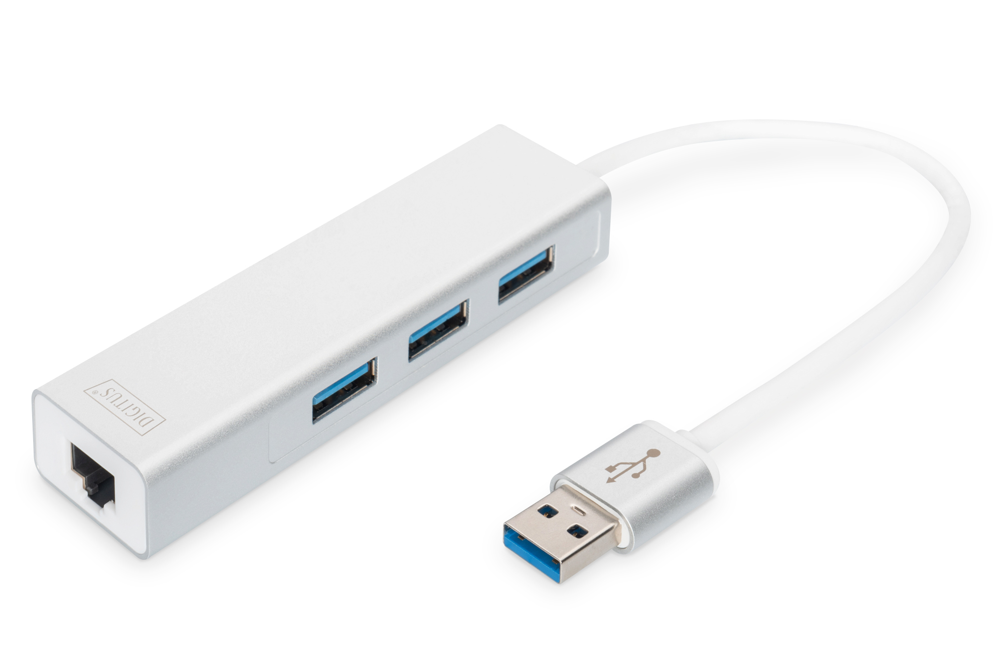 Digitus - 3-port USB Hub and Gigabit LAN adapter - DA-70250-1 - USB Hub