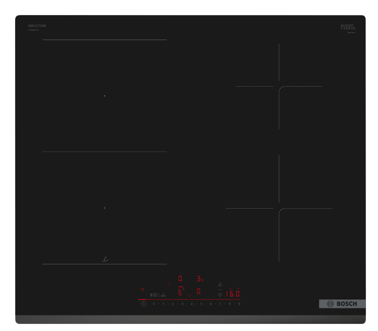 Bosch - Hob - PVS63KHC1Z Series 6 - Induction - Number of burners/cooking zones 4 - Touch - Timer - Black