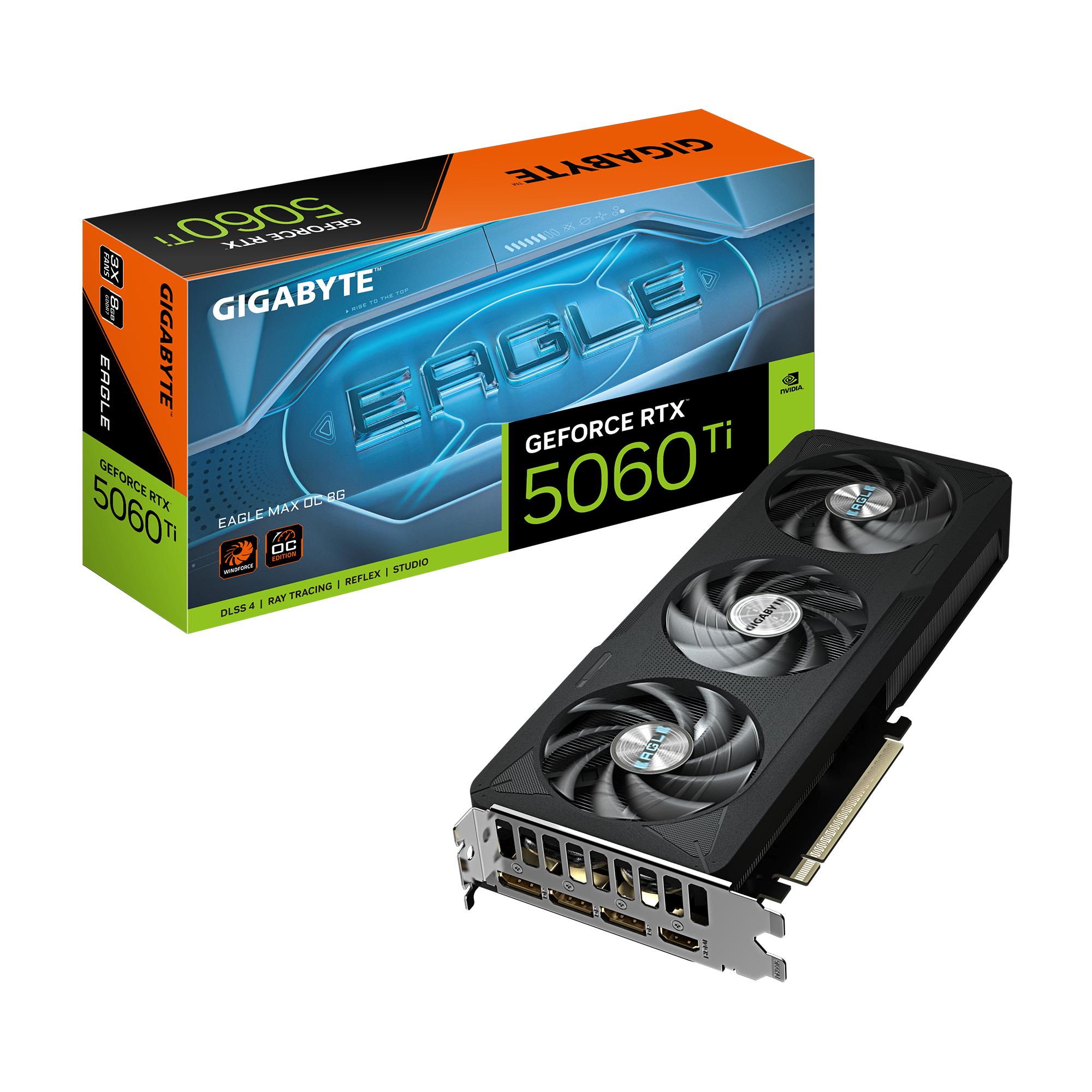 Graphics Card|GIGABYTE|NVIDIA|GeForce RTX 5060 Ti|2617 MHz|8 GB|GDDR7|128 bit|PCI Express 5.0|Active|GV-N506TEAGLEMAXOC-8GD