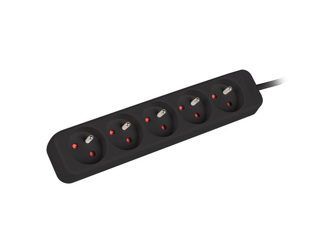 Lanberg Cable Power Strip, 5X French Outlets Quality-Grade Copper, 1.5 m - PS0-05E-0150-BK
